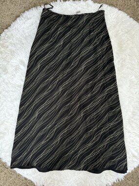 Womens Black Maxi Skirt Sz 14 Whimsigoth Grunge Chic Feminine Bohemian Y2k